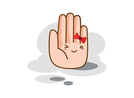 Cartoon hand on a white backgroundのイラスト素材