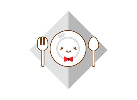 Empty white plate. Illustration on white backgroundのイラスト素材