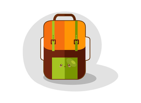 Illustration of isolated a backpack on white backgroundのイラスト素材