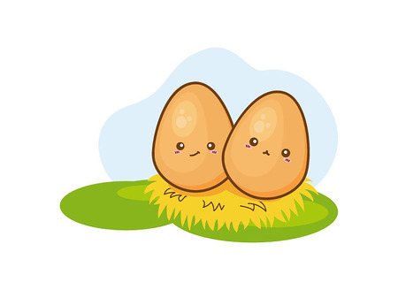 Illustration of isolated egg on white backgroundのイラスト素材
