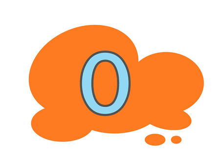Illustration of isolated number zero character with blankのイラスト素材