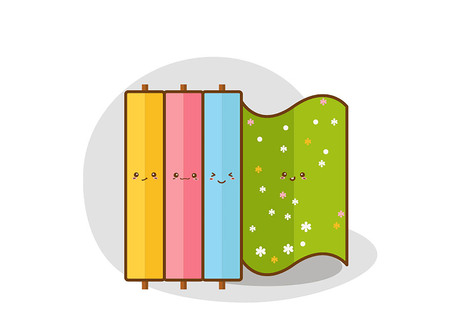 Textile fabric roll on white backgroundのイラスト素材