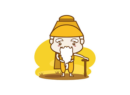 Thai hermit on a white backgroundのイラスト素材