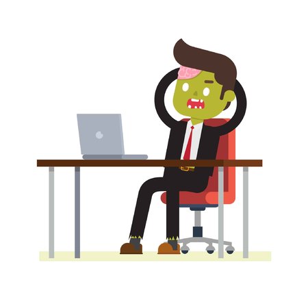 zombie office relax in officeのイラスト素材