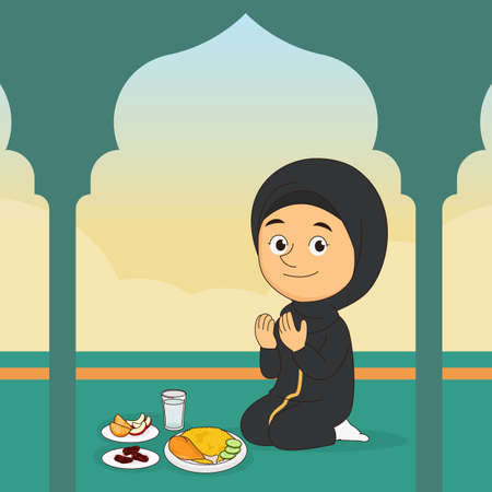 Muslims Eating Together During Ramadanのイラスト素材