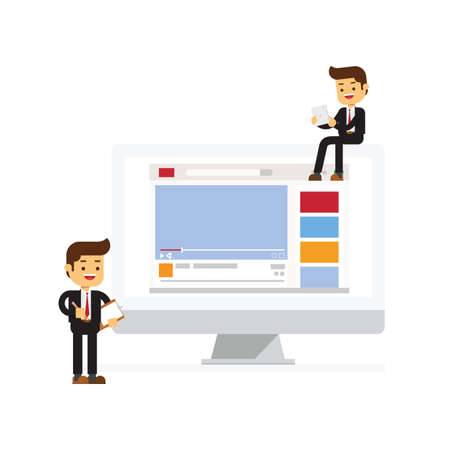 Business team channel video onlineのイラスト素材