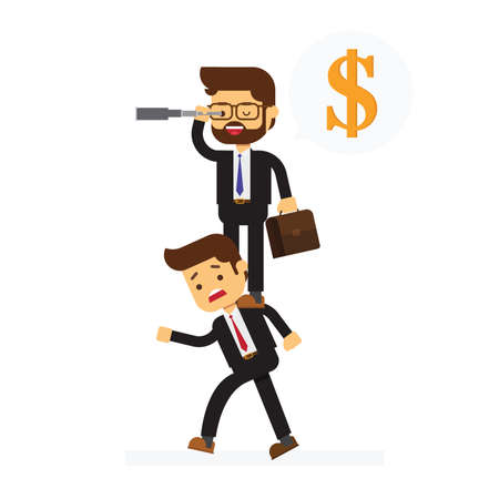 Businessman work hard aloneのイラスト素材