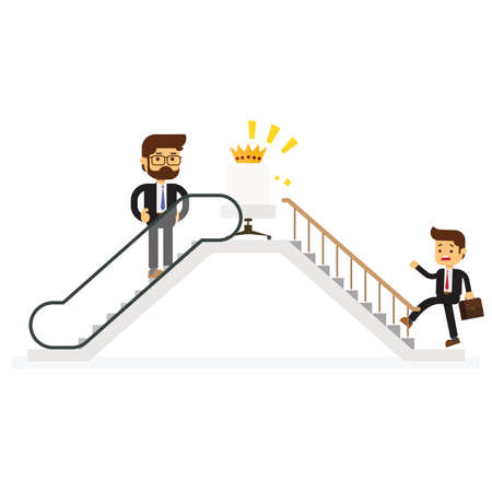 Businessmen who use escalator to successのイラスト素材