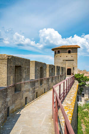 Medieval castle of Carcassonne, Languedoc - Roussillon province, Franceのeditorial素材