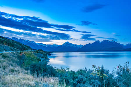 New Zealand scenic mountain landscape shot at Mount Cook National Park.