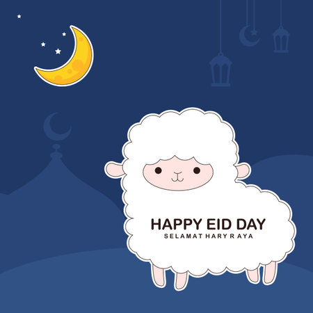Festival of sacrificeEid-Al-Adha. Eid Mubarakのイラスト素材