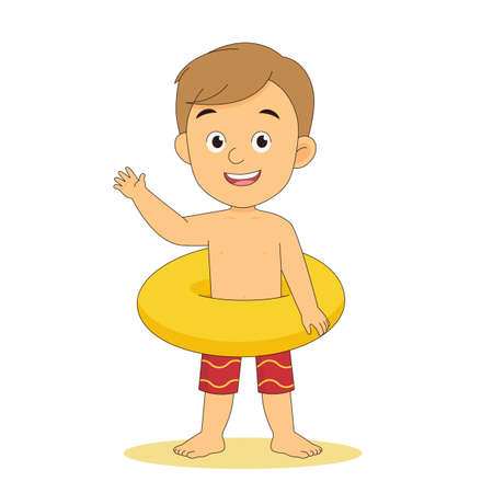 Summer holiday,Little kids playing on the beach,Holiday in a beachのイラスト素材