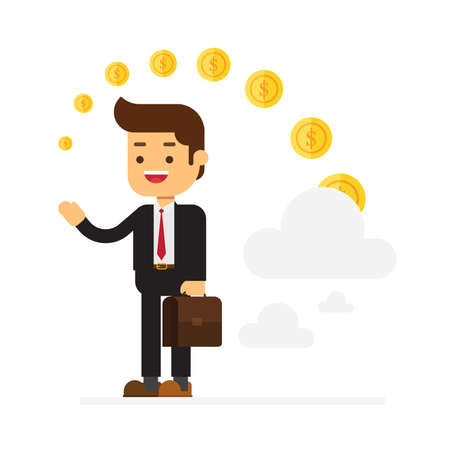 Businessman invest money in cloudのイラスト素材