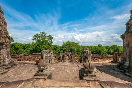 Ancient buddhist khmer temple in Angkor Wat, Cambodia. East Mebon Prasatの写真素材