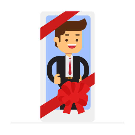 valuable businessman on white backgroundのイラスト素材