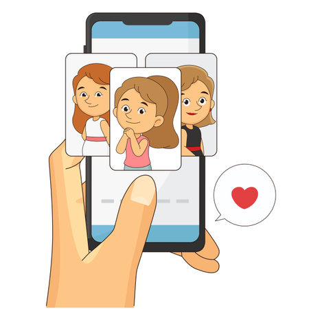 Happy valentines day,Online dating app. Love sites, phone relationship social applicationのイラスト素材
