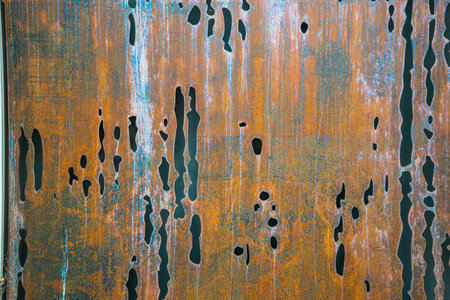 Dark worn rusty metal texture backgroundの写真素材