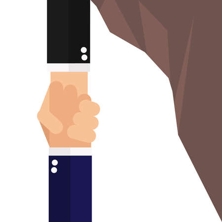 businessman holding another hand from falling downのイラスト素材