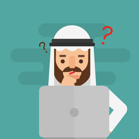 Arabic Business man protection Conceptのイラスト素材
