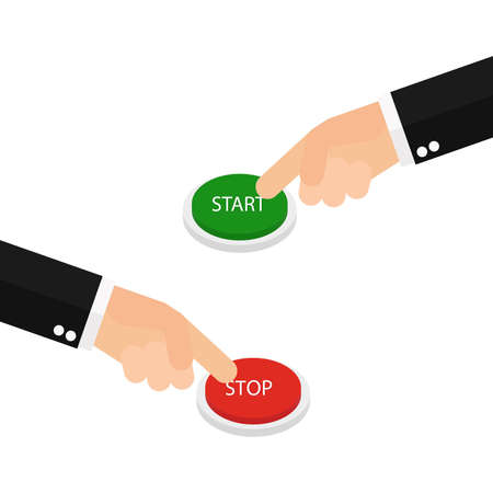 Hand pressing start and stop