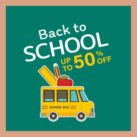 Cartoon Sale back to school background