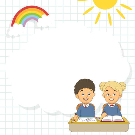 Back to school background,School borderのイラスト素材