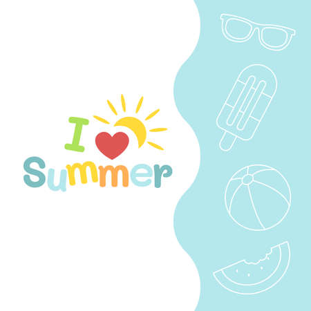 Border design with summer themeのイラスト素材