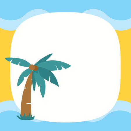 Border design with summer themeのイラスト素材