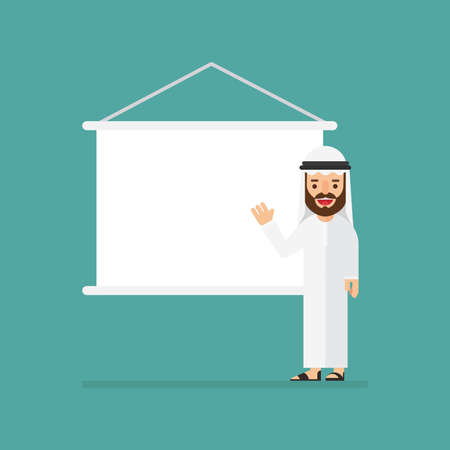 Arabian Businessman at a presentationのイラスト素材