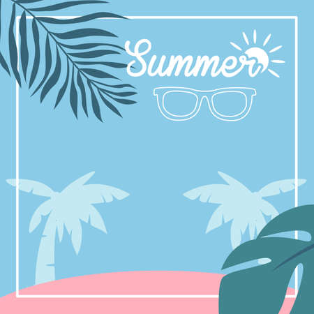 Border design with summer themeのイラスト素材
