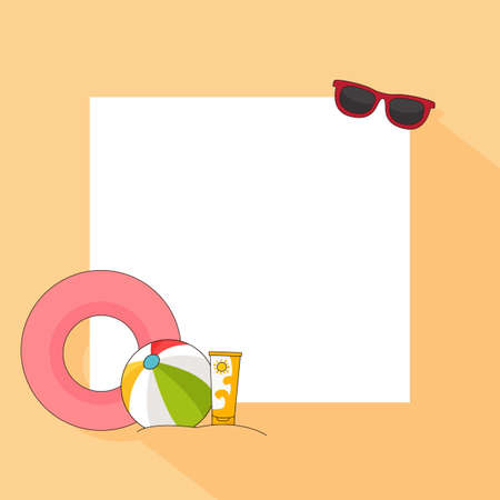 Border design with summer themeのイラスト素材