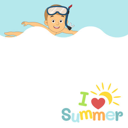 Border design with summer themeのイラスト素材