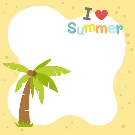 Border design with summer themeのイラスト素材