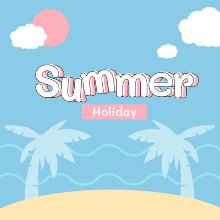 Border design with summer themeのイラスト素材