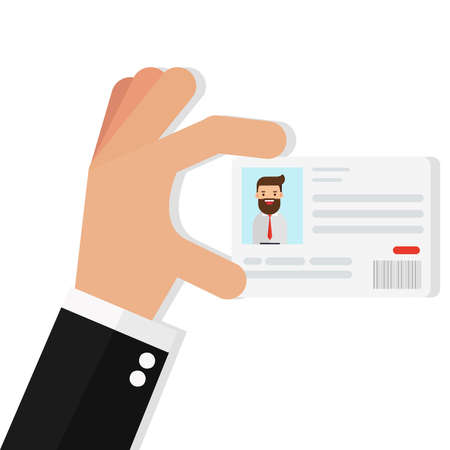Businessman holding the id cardのイラスト素材