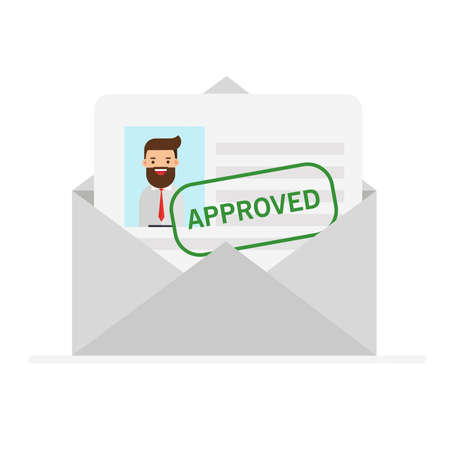 Envelope with letter Approvedのイラスト素材