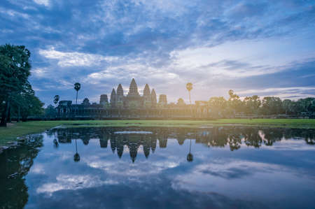 Ancient buddhist khmer temple in Angkor Wat, Cambodia.の写真素材