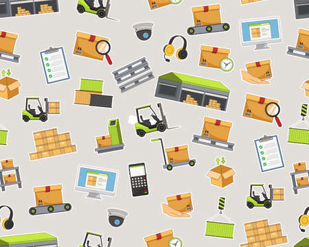 Vector flat seamless texture pattern warehouseのイラスト素材