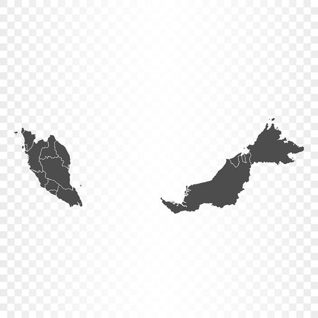 malaysia map isolated on transparent backgroundのイラスト素材