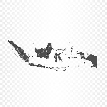 Indonesia map isolated on transparent backgroundのイラスト素材