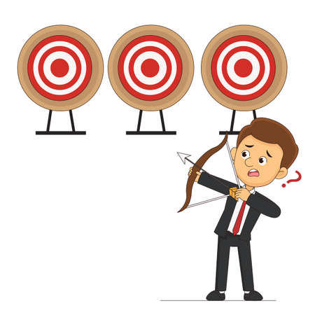 businessman with bow and many targetsのイラスト素材