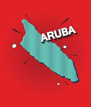 Pop art map of Arubaのイラスト素材