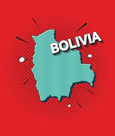 Pop art map of Boliviaのイラスト素材