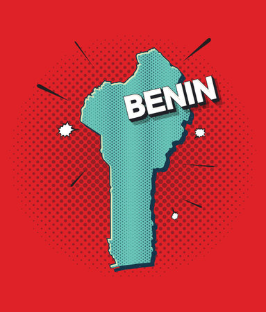 Pop art map of beninのイラスト素材
