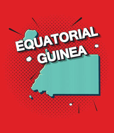 Pop art map of Equatorial Guineaのイラスト素材
