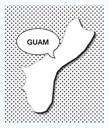 Pop art map of guamのイラスト素材
