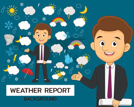Weather report concept flat iconsのイラスト素材