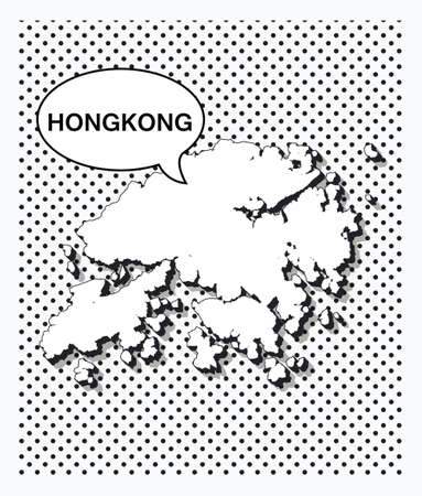 Pop art map of hongKongのイラスト素材