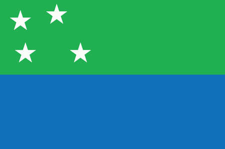 Flag of Los Lagos Region of chile. Vector illustration.のイラスト素材