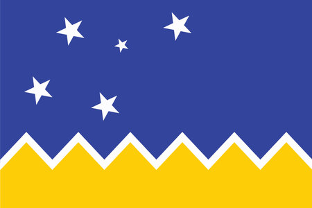 Flag of Magallanes Region of chile. Vector illustration.のイラスト素材